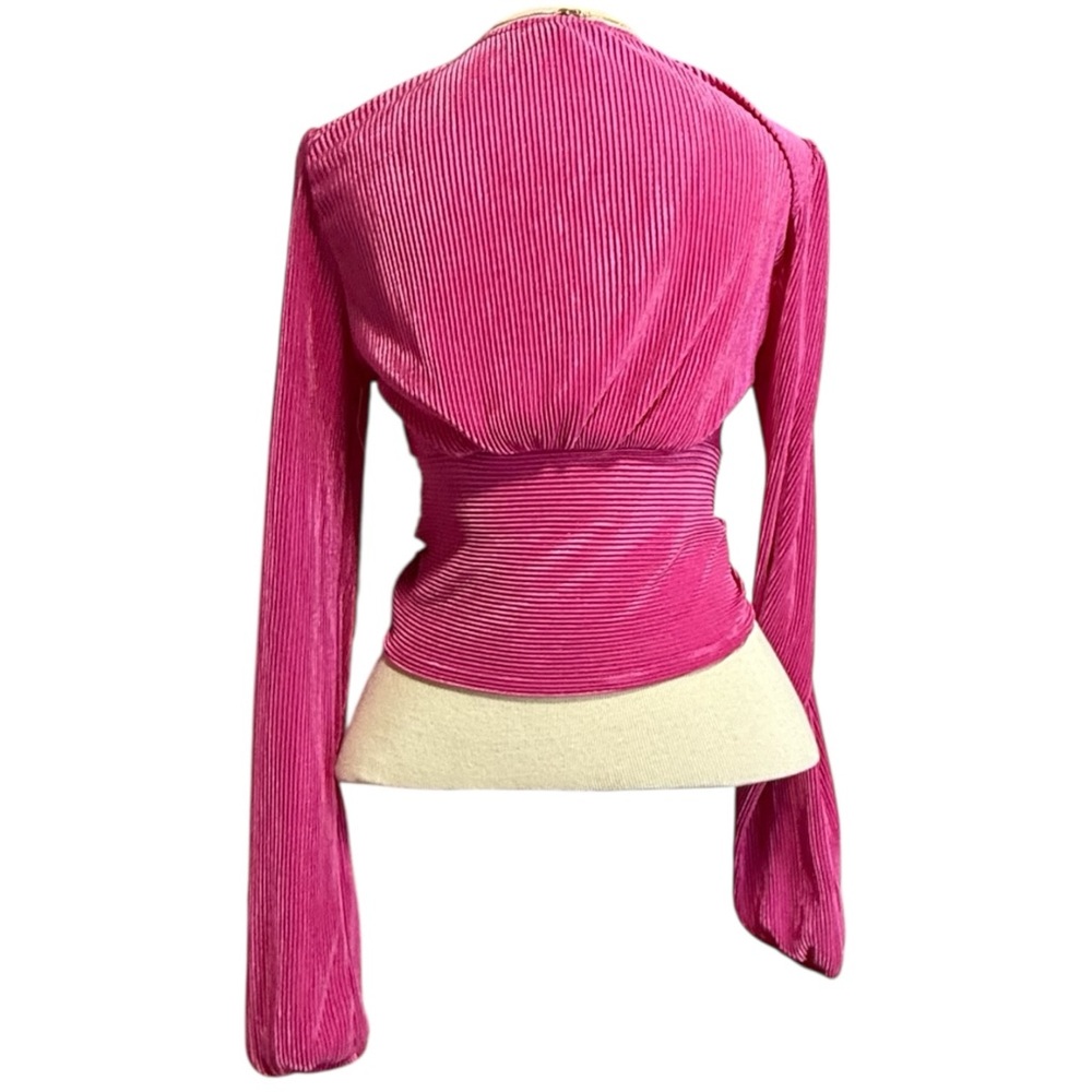 Almost Famous‎ Fuchsia Ruched Blouse - Picture 3 of 5
